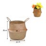 Cesto Palha Vaso Enfeite Planta Pote Dobravel Fibra Decoração Flor Jardim Casa Mini - 3
