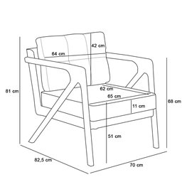 Poltrona Melissa Suede Marrom Rato Base de Madeira Castanho - D'Rossi - 8