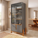 Ver imagem 5 de Conjunto Buffet + Cristaleira Lizz Cinza Pérola Buffet 190 cm Casa D