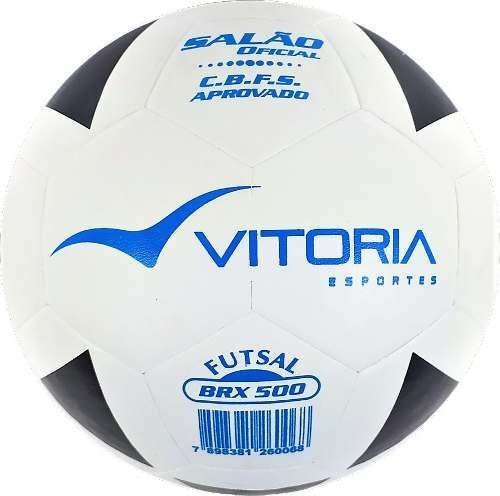 Bola Futsal Vitória Oficial Vulcanizada Brx 500 - 3 Unidades - Branco - 3