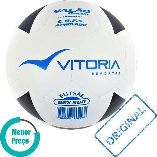 Bola Futsal Vitória Oficial Vulcanizada Brx 500 - 3 Unidades - Branco - 5