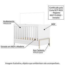 Berço Mini Cama Metalic - Champanhe/Branco - 2