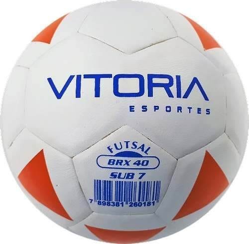 Bola Futsal Vitoria Brx 40 Sub 7 (3 A 6 Anos) Baby Max 40 - Branco - 1