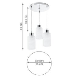 Pendente Startec Track 3 Lâmpadas 60cmx25cmx25cm - 3