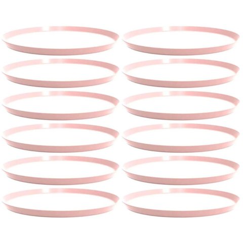 12 Bandejas Redonda 28cm Servir Bar Restaurante Rosa Himalaia Bubble Crippa