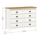 Ver imagem 5 de Conjunto Quarto: Cabeceira, Cômoda 8 Gavetas e 2 Mesas de Cabeceiras Topázio Branco/freijó Madeira P