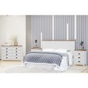 Ver imagem 1 de Conjunto Quarto: Cabeceira, Cômoda 8 Gavetas e 2 Mesas de Cabeceiras Topázio Branco/freijó Madeira P