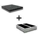 Ver imagem 1 de Cama Box Casal 138 Bipartido Tecido Branco com Colchão D20 Tampo Preto 12cm