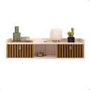 Ver imagem 7 de Aparador Suspenso 2 Gavetas Organizador Decorativo Quarto 0,90 Vegas - Off White / Ripado