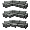 Ver imagem 3 de Sofa de Canto Retrátil e Reclinável com Molas Cama Inbox Oklahoma 3,85x2,61 ou 2,61x3,85 Cinza