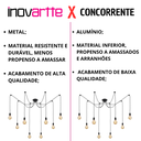 Ver imagem 2 de Lustre Pendente Aranha Preto Thomas Edison para 8 Lâmpadas Luxo Moderno Inl83