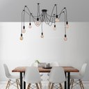 Ver imagem 6 de Lustre Pendente Aranha Preto Thomas Edison para 8 Lâmpadas Luxo Moderno Inl83