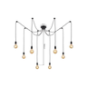 Lustre Pendente Aranha Preto Thomas Edison para 8 Lâmpadas Luxo Moderno Inl83 - 9