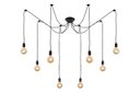 Ver imagem 1 de Lustre Pendente Aranha Preto Thomas Edison para 8 Lâmpadas Luxo Moderno Inl83