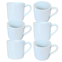 Ver imagem 1 de Jogo 6 Caneca Xícara 100ml Café Chá Cappuccino - Porcelana