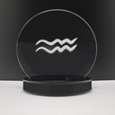 Ver imagem 1 de Luminária Abajur Mesa LED RGB Fonte Bivolt Decoração Horoscopo Signo Aquário