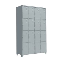 Armário Roupeiro de Aço Vestiário Academia 16 Portas Locker Cinza - 1