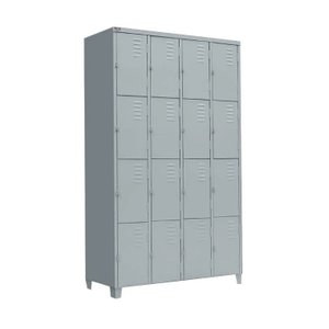 Armário Roupeiro de Aço Vestiário Academia 16 Portas Locker Cinza