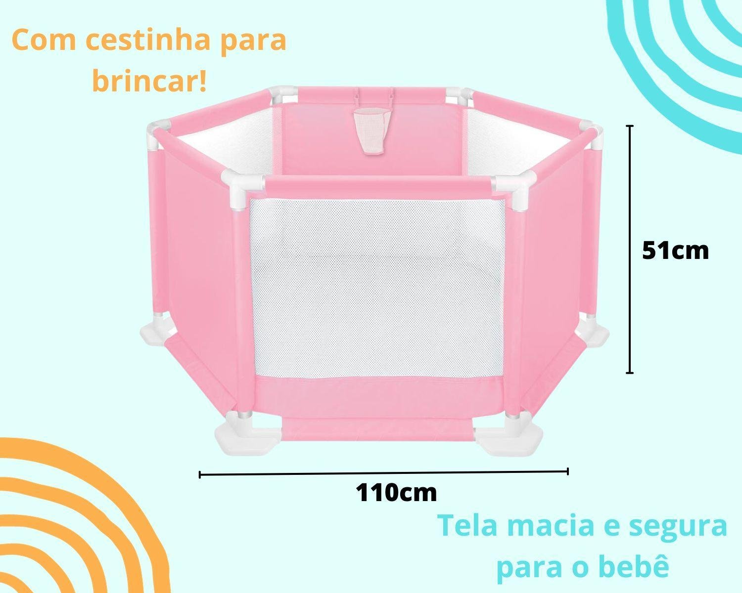 Cercadinho Chiqueirinho Baby Seguro de 110 X 51cm para Bebês - 2