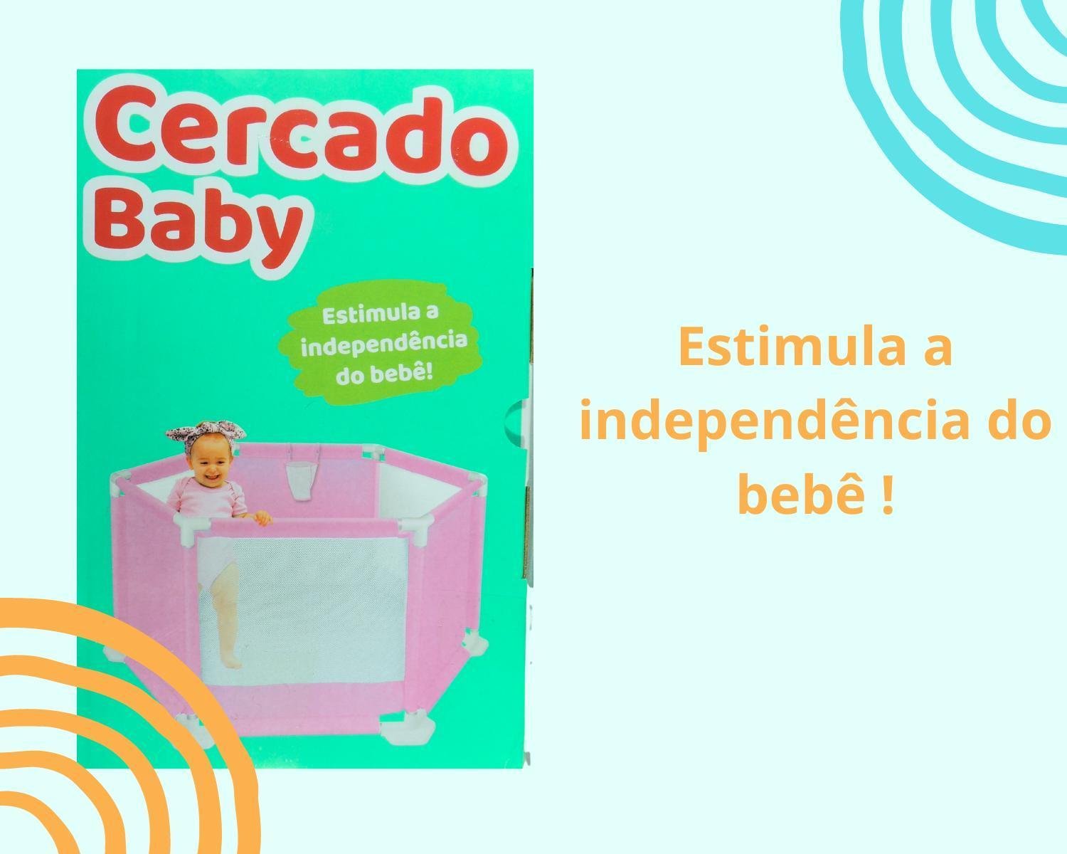 Cercadinho Chiqueirinho Baby Seguro de 110 X 51cm para Bebês - 4