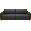 Ver imagem 4 de Sofá 02 Lugares para Sala de Estar Pés em Madeira 168 Cm Flora M03 Couríssimo Preto - Lyam Decor