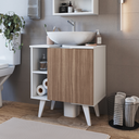Ver imagem 4 de Gabinete de Coluna para Banheiro Slim 1 Porta B86 Emovell:branco/montana