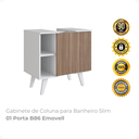 Ver imagem 2 de Gabinete de Coluna para Banheiro Slim 1 Porta B86 Emovell:branco/montana