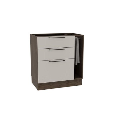 Balcão de Cozinha Amsterdam Ph 3139 C/ 3 Gavetas e 1 Toalheiro S/ Tampo 80cm Avela/off White -