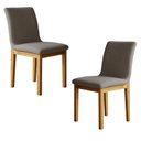 Ver imagem 1 de Conjunto 2 Cadeiras para Sala de Jantar com Pés em Madeira Maciça Bella