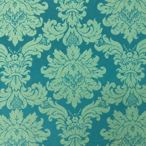 Toalha de Mesa Redonda em Jacquard Medalhão Verde - 2,80M