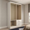 Ver imagem 6 de Guarda-roupa Solteiro Paraná 4 Portas 2 Gavetas Branco - Panorama Móveis
