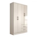 Ver imagem 4 de Guarda-roupa Solteiro Paraná 4 Portas 2 Gavetas Branco - Panorama Móveis