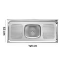 Ver imagem 3 de Pia para Cozinha 120 Cm em Aço Inox com Válvula - Ssx Multicoisas