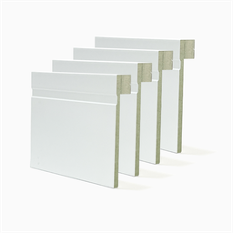 Rodapé de Sobrepor (pacote com 4un) 12cm Branco com Friso | Santa Rita Reveste - 1