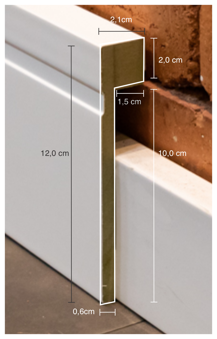 Rodapé de Sobrepor (pacote com 4un) 12cm branco com friso | Santa Rita Reveste - 2