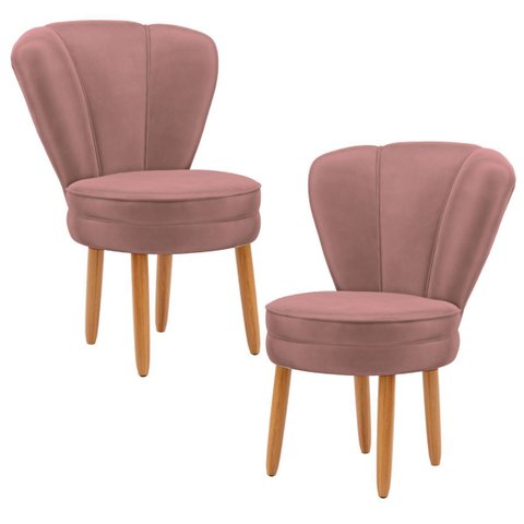 Conjunto 2 Cadeiras Confortável para Mesa de Jantar Decor Cozinha Tecido Veludo