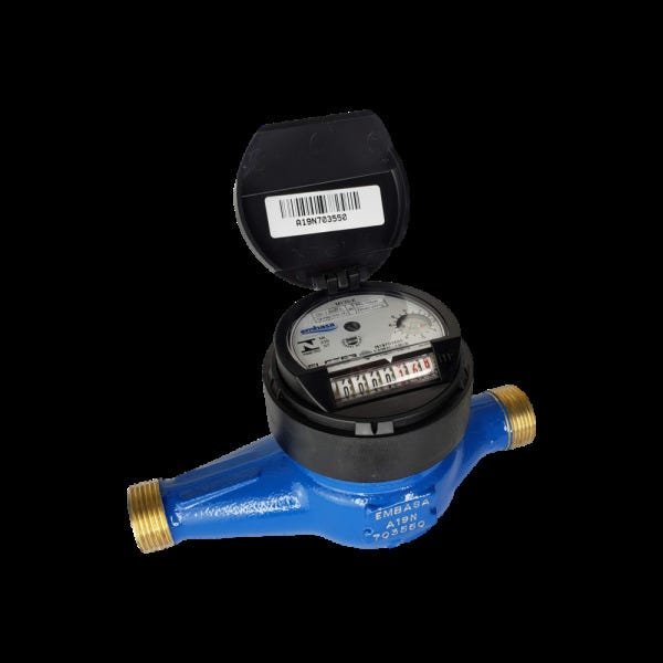 Hidrômetro Multijato Medidor de Água 1/2 3m³/h Padrão Embasa - 1