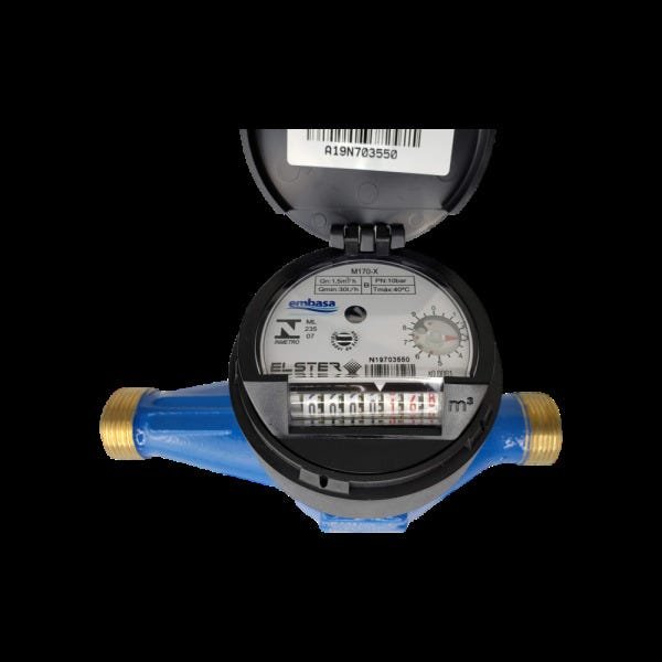 Hidrômetro Multijato Medidor de Água 1/2 3m³/h Padrão Embasa - 4