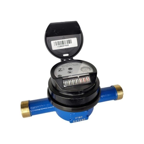 Hidrômetro Unijato 1/2" Qmax 1,5m³/h 165mm + Conexões Latão - 4
