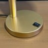 Abajur Luminária de Mesa para Sala ou Quarto Dourado com Globo Vidro Fosco 12cm - 2