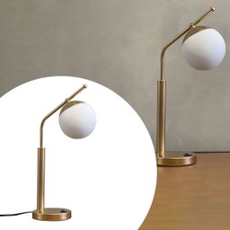 Abajur de Mesa Inclinado Moderno Dourado com Globo 12cm para Sala, Escritório e Quarto, Casa - 2