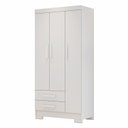 Ver imagem 3 de Guarda-Roupa Multiuso com 3 Portas e 2 Gavetas Ébano Branco