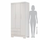 Ver imagem 5 de Guarda-Roupa Multiuso com 3 Portas e 2 Gavetas Ébano Branco