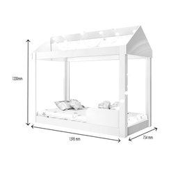 Cama Infantil Montessoriana com Colchão Probel Branco Quarto - 5