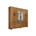 Ver imagem 1 de Guarda Roupa Casal 4 Portas e 6 Gavetas c/Espelho e Pés Encant Cumaru - Novo Horizonte