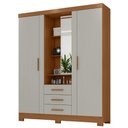Ver imagem 1 de Guarda Roupa Casal com Espelho 3 Portas 3 Gavetas Capelinha 166 cm Cinamomo Areia Zanz