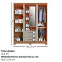 Ver imagem 3 de Guarda Roupa Casal com Espelho 3 Portas 3 Gavetas Capelinha 166 cm Cinamomo Areia Zanz