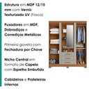 Ver imagem 4 de Guarda Roupa Casal com Espelho 3 Portas 3 Gavetas Capelinha 166 cm Cinamomo Areia Zanz
