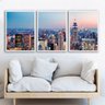 Kit de Quadros Decorativos Cidade Por do Sol - 55 X 75CM - Branco - 1