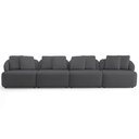 Ver imagem 2 de Sofá 4 Lugares para Sala de Estar Living 308cm Arlo F04 Veludo Grafite Tc-12003 - Lyam Decor